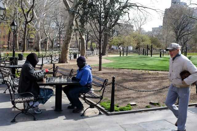 Chess players at Washing Square Park