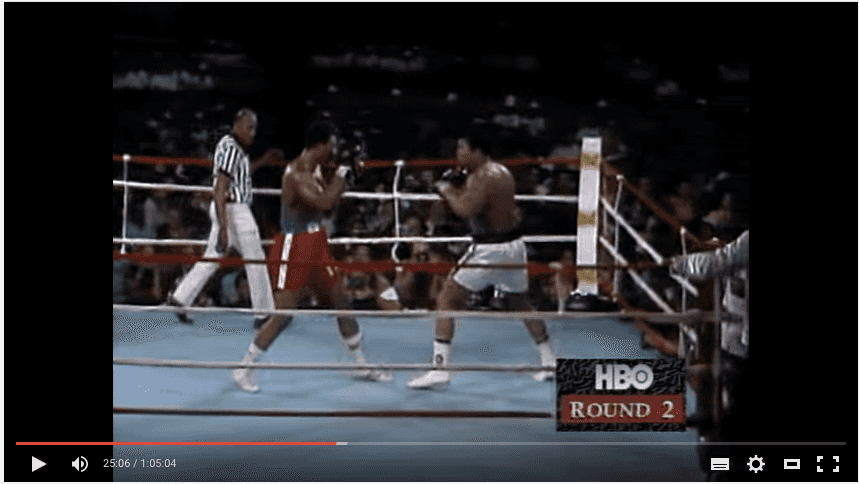 George Foreman (red) vs Muhammad Ali (white)