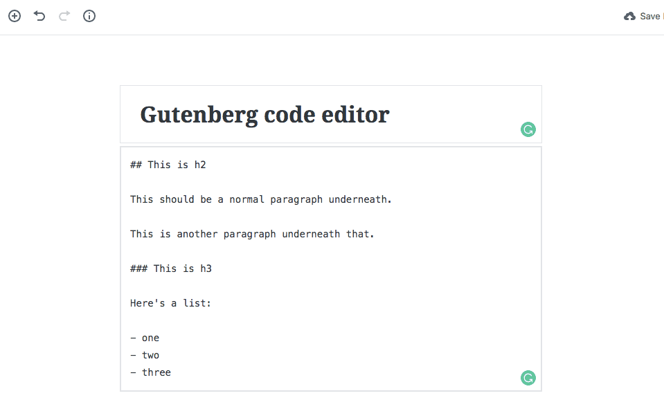 gutenberg code editor